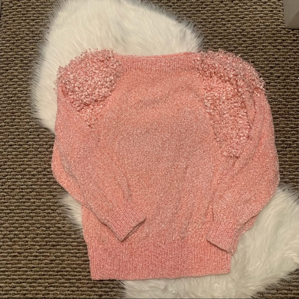 Marilucha Pink Rose Fuzzy Sweater Shoulder Pads Warm